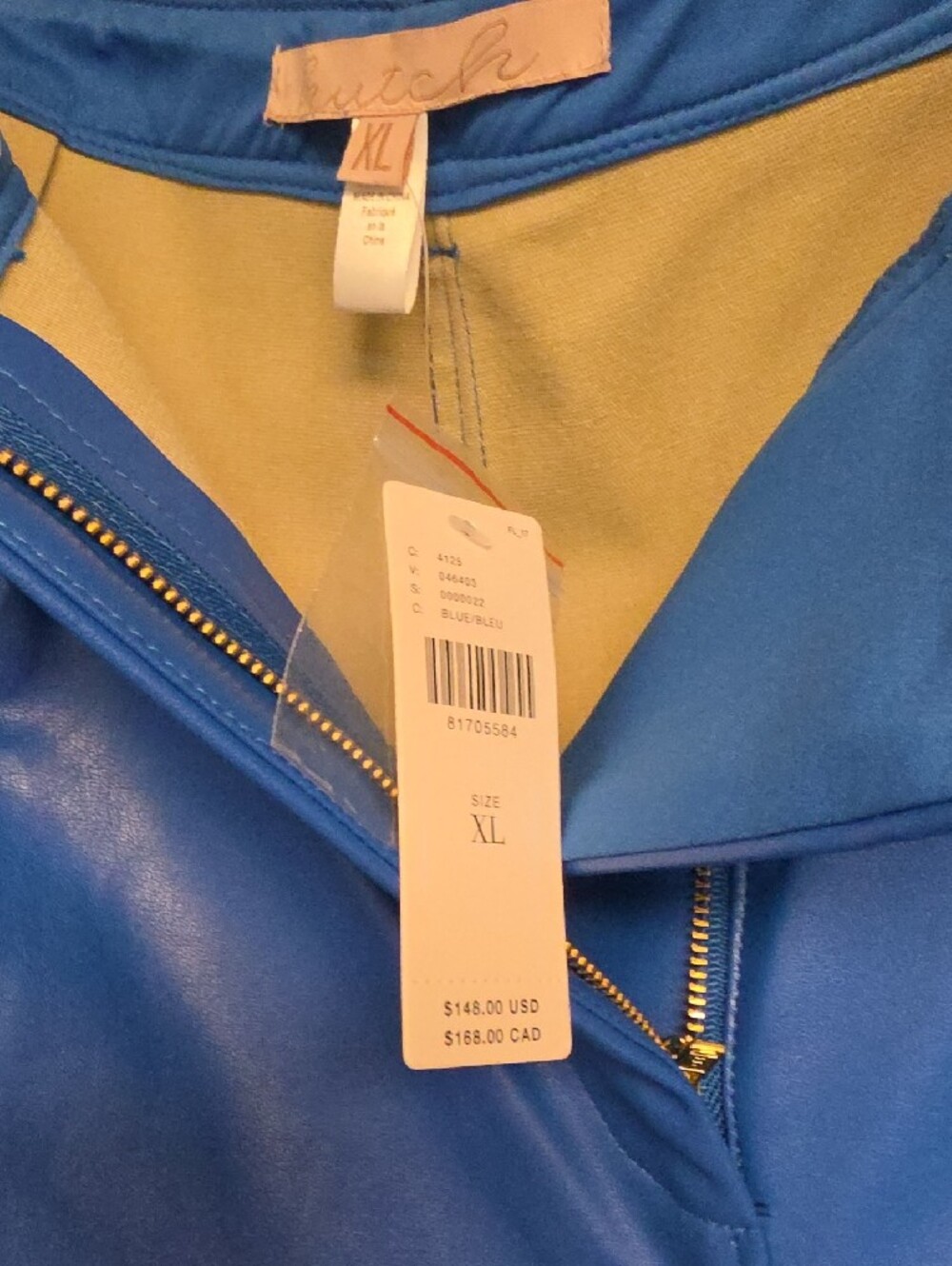 Avec Les Filles Bold Blue Faux Leather Bermudas - Picture 3 of 5
